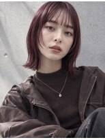 アデ アトリエ(ade atelier)&nbsp;レイヤーボブ　赤髪ワインレッド