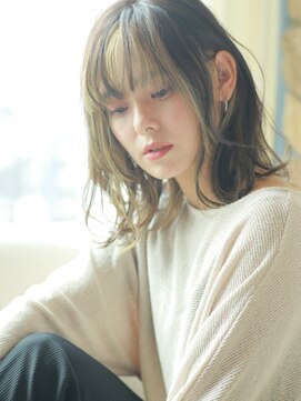 ヘアリゾート粋 ウナム 新宿東口店(enam) 前髪ハイライト/ラベージュ/インナーカラー