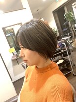 ヘアストーリー リズム(hair story r ism) 丸さが可愛い!ニュアンスショート*カーキベージュ♪30代40代50代