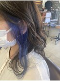 耳かけブルーヘア
