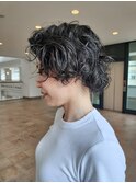 ウェーブショートボブ/ショートカット/ウェーブヘア/30代/40代