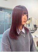 ボルドーカラー/レイヤーカット/韓国風/柏駅