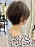 前髪カット＊イメチェンショートボブ＊カーキグレージュ