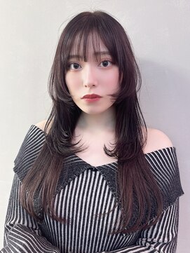 アルバム 銀座(ALBUM GINZA) ロング顔周りレイヤーおくれ毛韓国ヘア_F20837