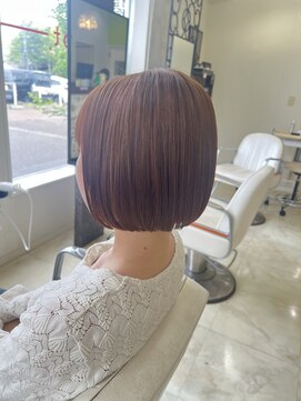 ラプトヘア(Rapt.HAIR) ミニボブ×オレンジブラウンカラー