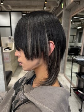 ルイス(L'wis) メンズエクステ/中性ウルフ/ボブウルフ/メンズバレイヤージュ