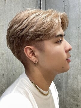 サンクプロジェクト(cinq PROJECT) メンズブリーチカラーミルクティーベージュカラーダブルカラー