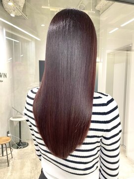 サロウィン 池袋(SALOWIN) 柔らかくまとまる美髪ストレート×ブリーチなしワインレッド#385