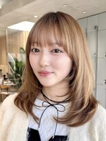ミンクス 原宿店(MINX) シースルーバング 顔周りカット ミディアムレイヤー