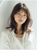 ミルクブラウン/ダークパープル/ナチュラルショート/夏/センター