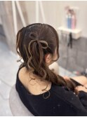 ハーフツインリボン