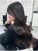 ワンホンレイヤー顔まわり韓国ロングレイヤー