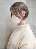小顔見せグレージュくびれショートボブ◎