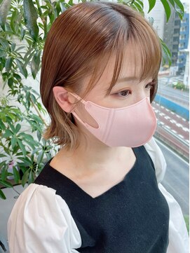 グーフィートーキョー 銀座(Goofy Tokyo) くびれボブ/インナーカラー/イヤリングカラー/ベージュ