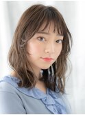 濡れ髪グレーベージュ小顔バレイヤージュc古河10代20代30代