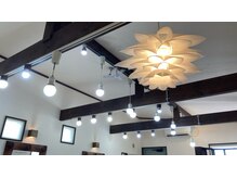 たくさんの照明で明るい店内