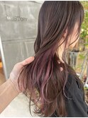 インナーカラー☆イヤリングカラー☆ベリーピンク
