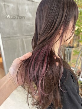 ウエストリー(WESTORY) インナーカラー☆イヤリングカラー☆ベリーピンク