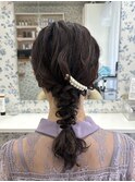 ふわふわ編み下ろし/結婚式お呼ばれヘア/参列ヘア/二次会ヘア