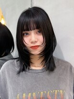 ロンドエニカ 大宮(Lond enika)&nbsp;黒髪ボブルフネビージュ小顔ワンレンスペインカール