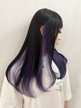 マスカリ(muscali) パープル×ブラック/インナーカラーフェミニンロング/表参道
