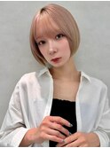 ミニウルフ/くすみブルー/イヤリングカラー/韓国ヘア[U24/笹塚]