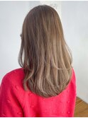 ロング韓国ヘア顔周りレイヤー美髪ミディアム_ba541181