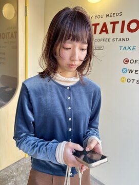 ヒントステーション(HINTSTATION) 〈浅草 半個室〉顔周りレイヤー/ピンクラベンダー