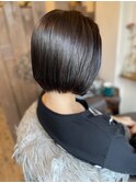 40代50代ショートボブ×ナチュラルブラック