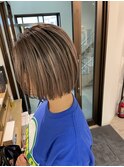 大人ショートボブ丸みショートカットマッシュショート前髪あり