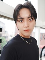 エルマノ 仙川(L mano)&nbsp;センターパートアップバングツーブロックメンズスパイラルパーマ