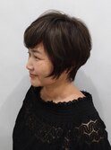 白髪ぼかし　丸みショート