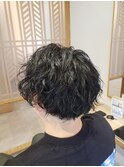 刈り上げマッシュ&ミックススパイラルパーマ