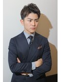 サーフカール/刈り上げセンターパート/ブルーブラック[渋谷]