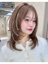 サンドレオ 新宿店(sand Leo)&nbsp;ミディアムレイヤーカット/髪質改善/韓国/前髪/新宿/ブリーチ