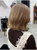 くびレイヤー/韓国風ボブ/ミルクティーベージュ/中目黒/里路