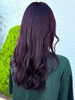 アヴァンセ サニー美容室&nbsp;パープルカラー ダブルカラー ゆる巻き 艶カラー ハイトーン