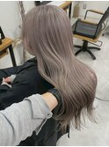 ハイトーンミルクティーグレージュブリーチケアブリーチ岡山駅