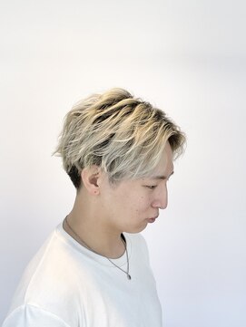 デュード(Dude) ウェーブセンターパート/ツートンカラー/プラチナカラー