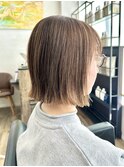 白髪ぼかし/パツっとボブ/似合わせカット
