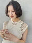 大人ショートボブ　ふんわりボブ　韓国風ボブ　イルミナカラー