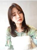 セミロング/レイヤーカット/顔まわりレイヤー