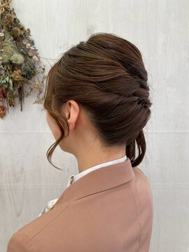 プランタン(Printemps) ガーリーゆるふわサイドアップ 結婚式 二次会 お呼ばれ イベント