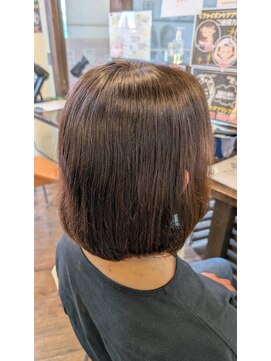 ツヤイロ 島田店 ヘアカラーグレージュアンブレラカラーショートボブ30代40代