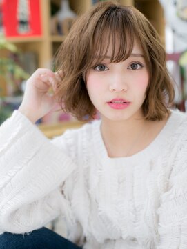 カバーヘア ブリス 上尾西口店(COVER HAIR bliss) 細巻きハイライト韓国風大人可愛いボブパーマh4上尾20代30代40代