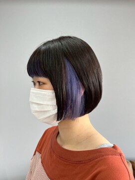 リシャルム 新保店(Re charme) 【アクセント重視】パープルインナーボブ