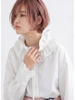 シャンプー 本店(SHAMPOO)&nbsp;やわらかピンクベージュの小顔ショートボブ