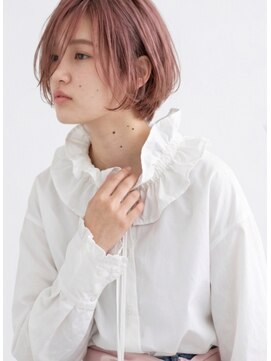 シャンプー 本店(SHAMPOO) やわらかピンクベージュの小顔ショートボブ