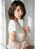 大人くびれボブ×ナチュラルブラウン