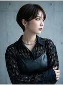 大人可愛い30代40代50代小顔マッシュショート丸みショート
